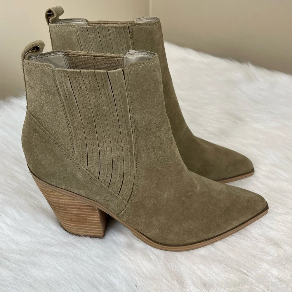 Marc Fisher Women's Suede Ankle Boots - Tan